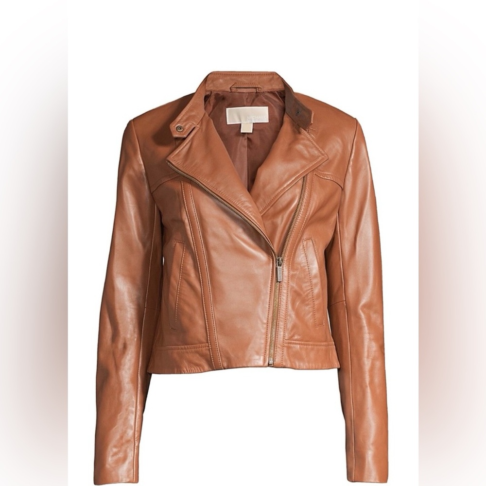 Michael Kors 100% genuine lambskin leather moto jacket.